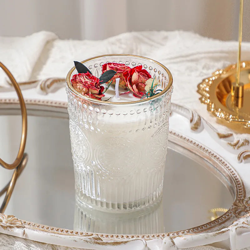 Aromatherapy Candle Soybean Wax Indoor Dry Flower Fragrance Candle Smokeless Fragrance Candle