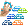Six Piece Five Ring Silicone Finger Exerciser Hand Strengthener with Light/Medium/Heavy Strength Tension Hand Grip Trainer