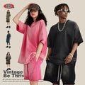 2025 Hot Sale Men's Washed Cotton BE THRIVED Oversized Summer T-shirt Short Sleeve 270G Street Loose Couple Gradient T Shirts
