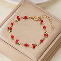 Wholesale Fashion Fruit Bracelet for Women Cute Cherry Pulsera De Cereza Sweet Bracelet for Girls