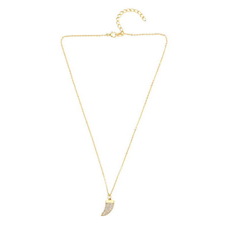 SY New Jewelry Bone Tooth Necklace Gold-plated Diamond Fashion Pendant