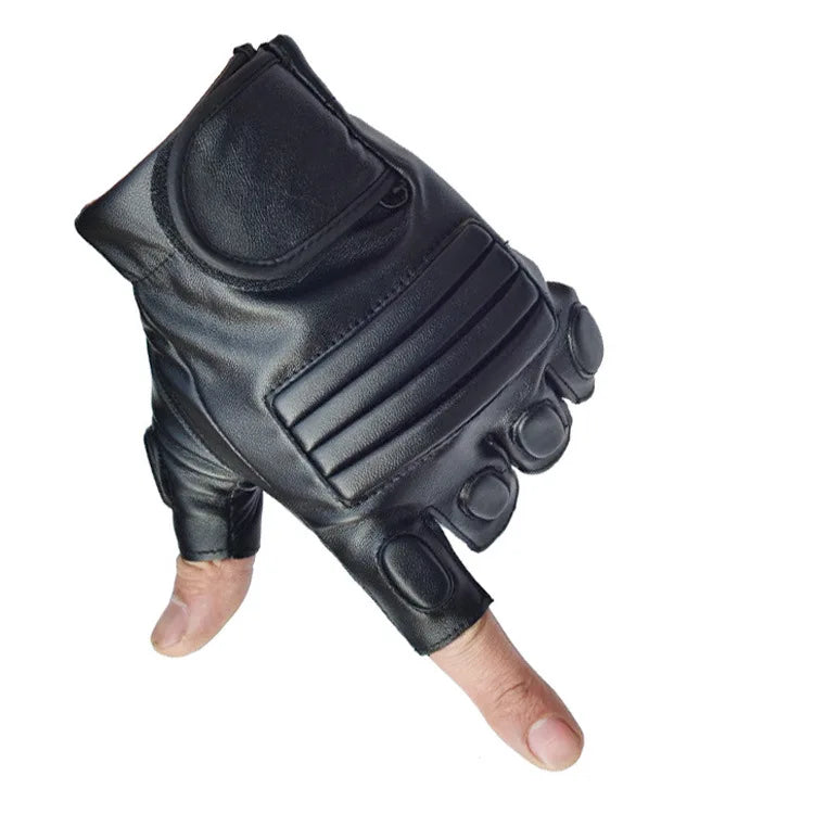 Wholesale Men PU Leather Motorcycle Gloves Touchscreen Finger Protector Gym Racing Gloves for Outdoor Training Gloves