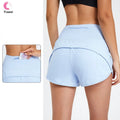 2024 New Summer High Waist With Mesh Liner Zipper Pockets Running Shorts Quick Dry Athletic Workout Shorts