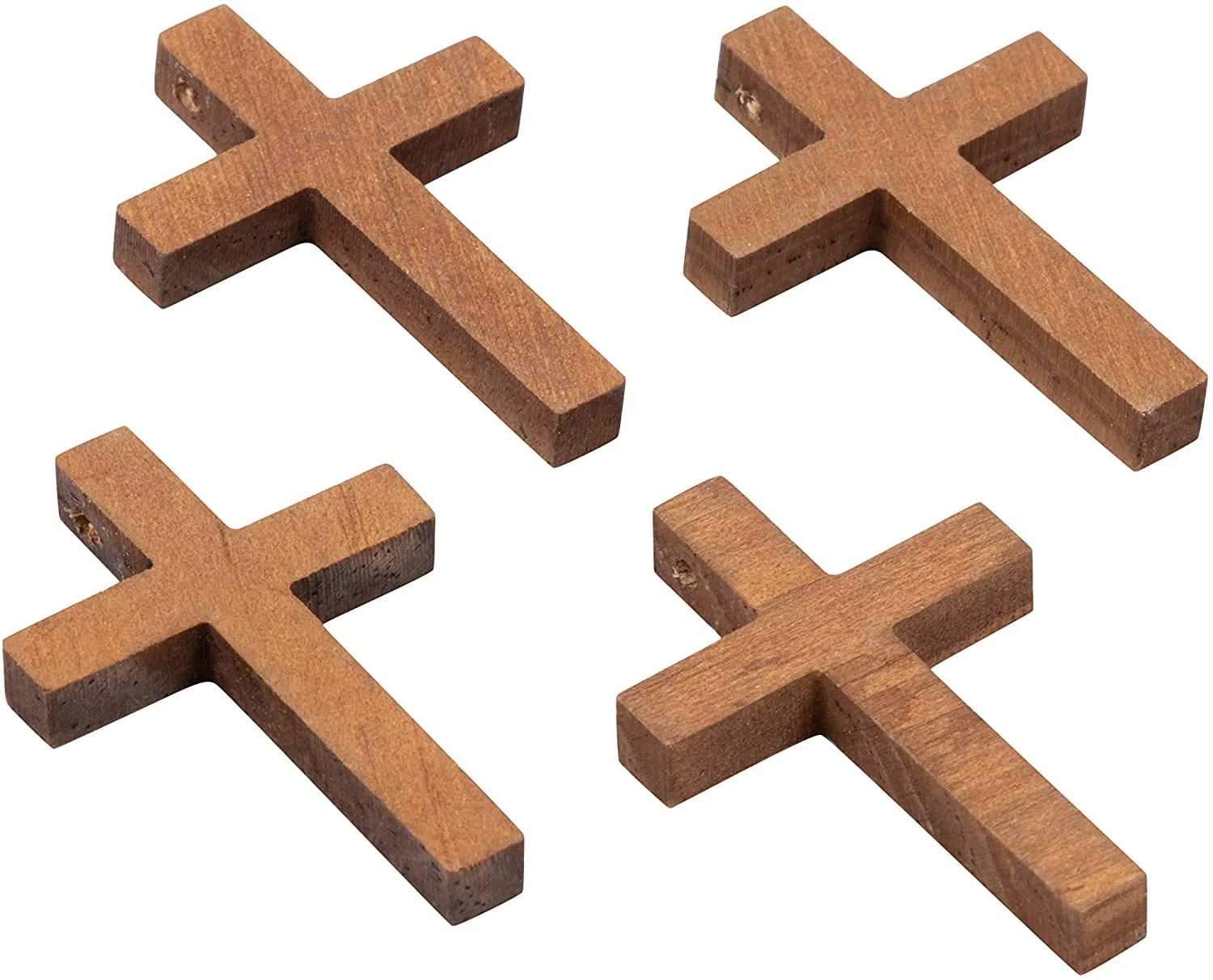 Tailai Mini Crosses Cross Charms for Religious Party Favors Sunday School DIY Craft Wood Cross Pendants House Decoration