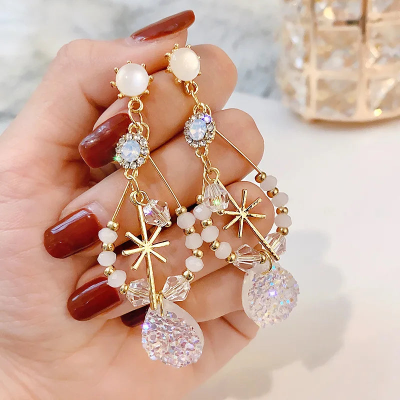 Fashion All-match Retro Long Tassel S925 Silver Needle Statement Earrings for Women