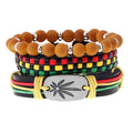Hot Selling Antique Silver Plated Charm Leather Bracelet Geometric Red Yellow Green Color Custom Adjustable Casual Jewelry for