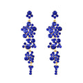 Trendy Jewelry Fashion Personality Sweet Long Flowers Crystal Stud Earrings for Women