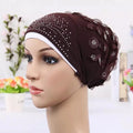 Factory Wholesale African Accessories Ready to Wear Turban Head Plain Cotton Cap With Stones