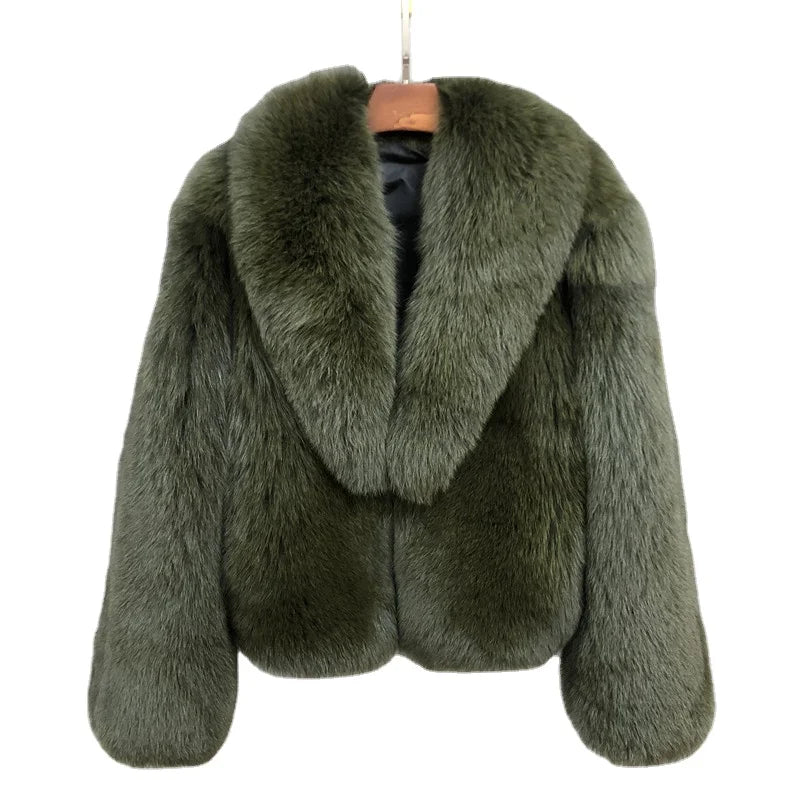 Custom Winter Warm Fur Jacket Men Luxury Fluffy Fur Parka Real Fox Mens Fur Collar Coats