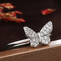 Huitan Sweet Refine Butterfly Anillos Manufactures Hot Rings Lady Girls Daily Romantic Simple Daily Silver Ring Women Lovely