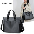 Personalized Large Big Plain All Black Women's Everything Zippered Business Nylon Tote Shoulder Bag with Crossbody Strap