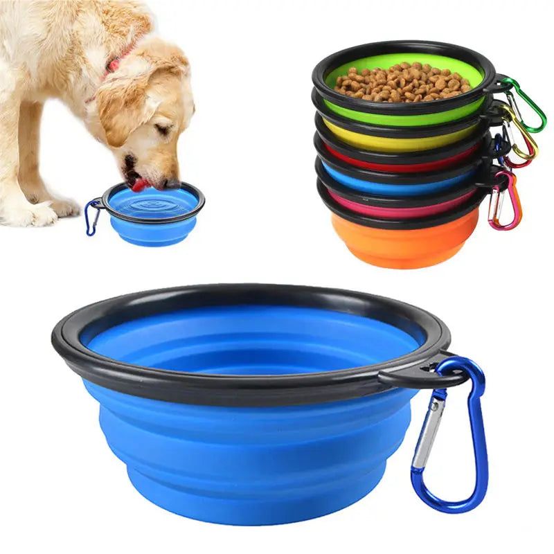 Collapsible Dog Bowl Foldable Expandable Cup Dish for Pet Cat Food Water Feeding Portable Travel Bowl