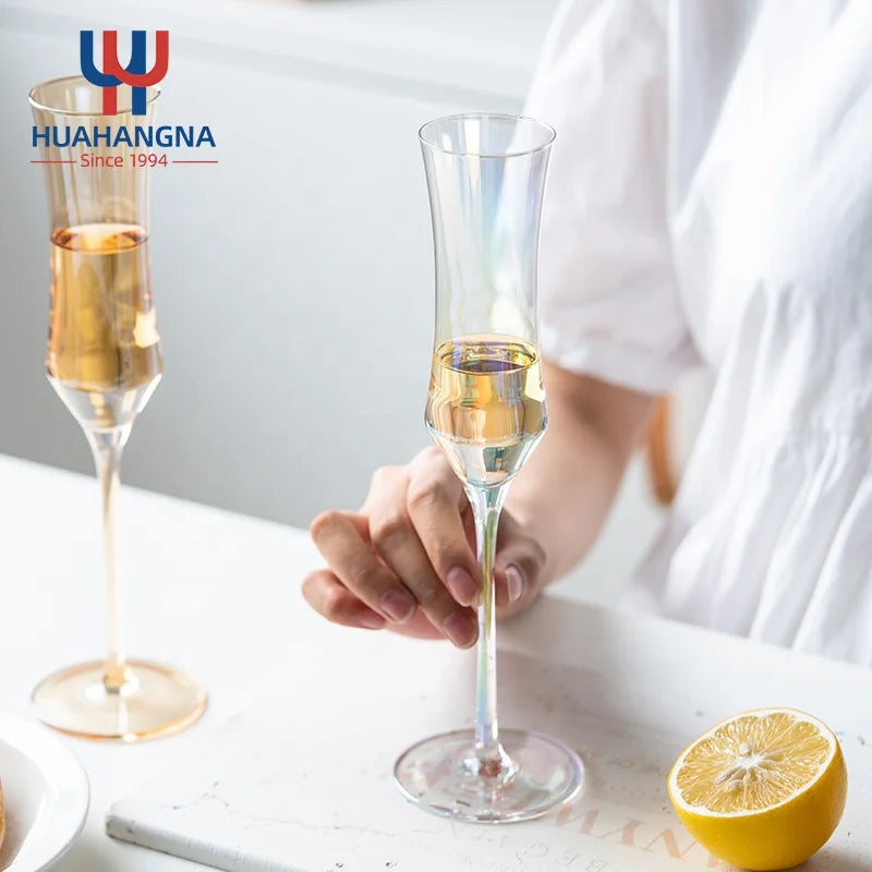 Handmade 145ml Grey Crystal Coupe for Champagne Glasses Creative Thin stem Design for Weddings Parties Birthdays Kitchen Tableto
