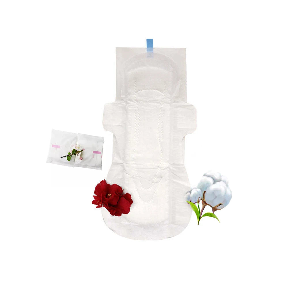 Disposable Super Absorbent Pure Cotton Sanitary Pads Good Quality for Women