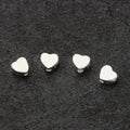 Mini Beaded Wholesale 925 Sterling Silver Polished Heart Charms Beaded for Jewelry Making Accessories