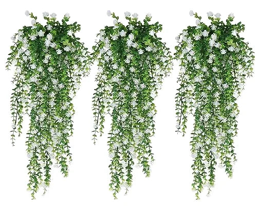 Hanging Flowers Uv-resistant Artificial Plants Flower for Wall Home Garden Wedding Decoration Plastic Vine Plants