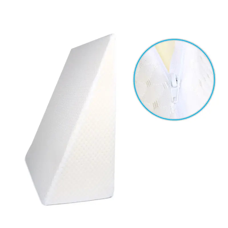 Quilted Memory Foam Wedge Pillow Bed Cushion to Relieve Low Back Pain Triangular Slope Positioning for Comfortable Sleep