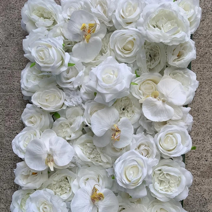 FBY02S-18 Wholesale Decorative Wedding Flower Wall Panel Decor Wedding Background Decoration Roll up  White Flower Wall for Deco