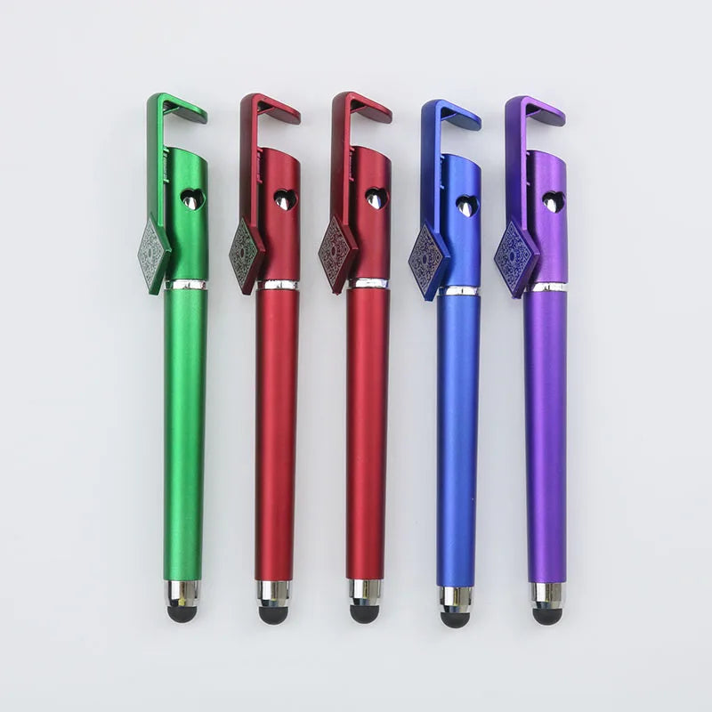 Wholesale 3 in 1 Custom logo Phone Holder Advertising QR Code Gel Pen with Stylus