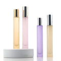 New Design Cylinder 10ml Glass Bottle with Custom Color Screw Spray with Gold and Silver Black Lid and Ball Bearings