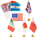 International World Country Desk Flags With Stand Office Flag Pole Holder