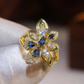 CAOSHI 2025 New Jewelry Retro Luxury Rings for Women Unique Design Elegant Gold Plated Leaves Gold Ring