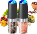 3pcs Set Pepper Spice Grain Mills Porcelain Grinding Core Mill Automatic Electric Salt and Pepper Grinder Set With Led Light