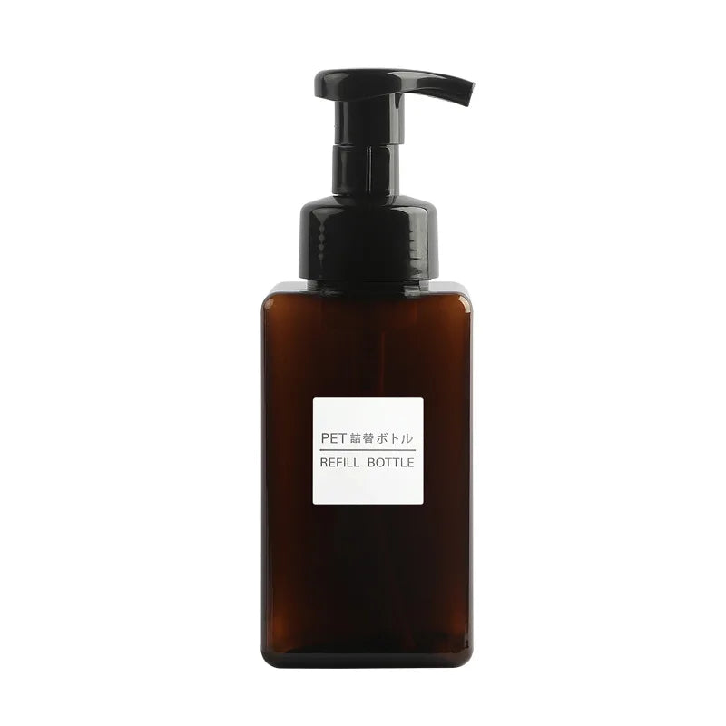 Wholesale 450ml PETG Nordic Style Square Bottle with Foam Pump for Face Cream Face Mask Shampoo Screen Printing Pump Sprayer