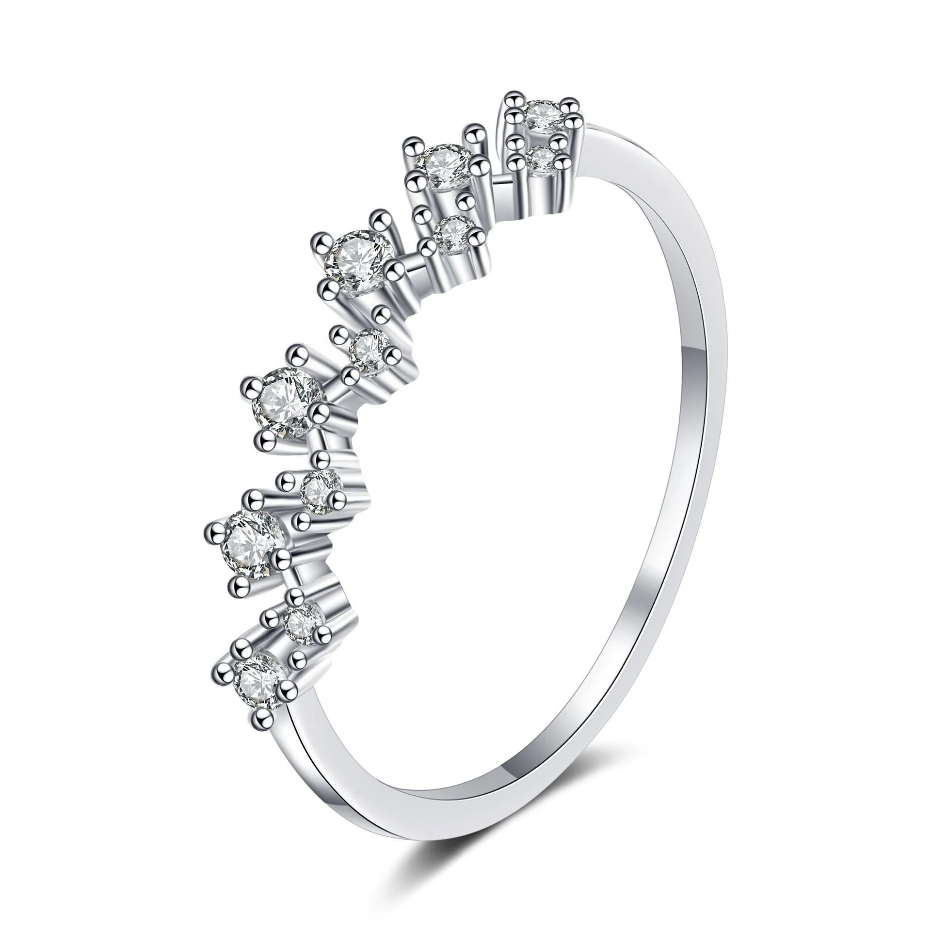 Valentines Day Gift 2023 Jewelry Water Wave Shape Shining Moissanite Ring Engagement Rings for Women
