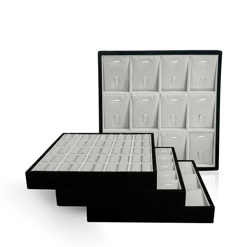 Velvet Model Luxury Panels Showcase Ring Earring Pendant Necklace Trays Stand  Manufacture Jewelry Display