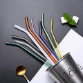 Custom LOGO Colorful Borosilicate Glass Drinking Straw Eco-friendly Reusable Bent Glass Juice Cola Tube Straw Party Drinkware
