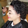 Brazilian Virgin Human Hair Lace Front Wigs for Lace Black Women Natural Color Remy Curly Short Bob for Cut