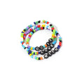 Handmade Glass Seed Rice Bead Beaded Acrylic Do It with love Inspire Charms Elastic Beads Bracelet Jewelry 3pcs Pack