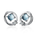 925 Sterling Silver Earth Planet Earrings Astronaut Stud Earrings Jewelry for Women Girls