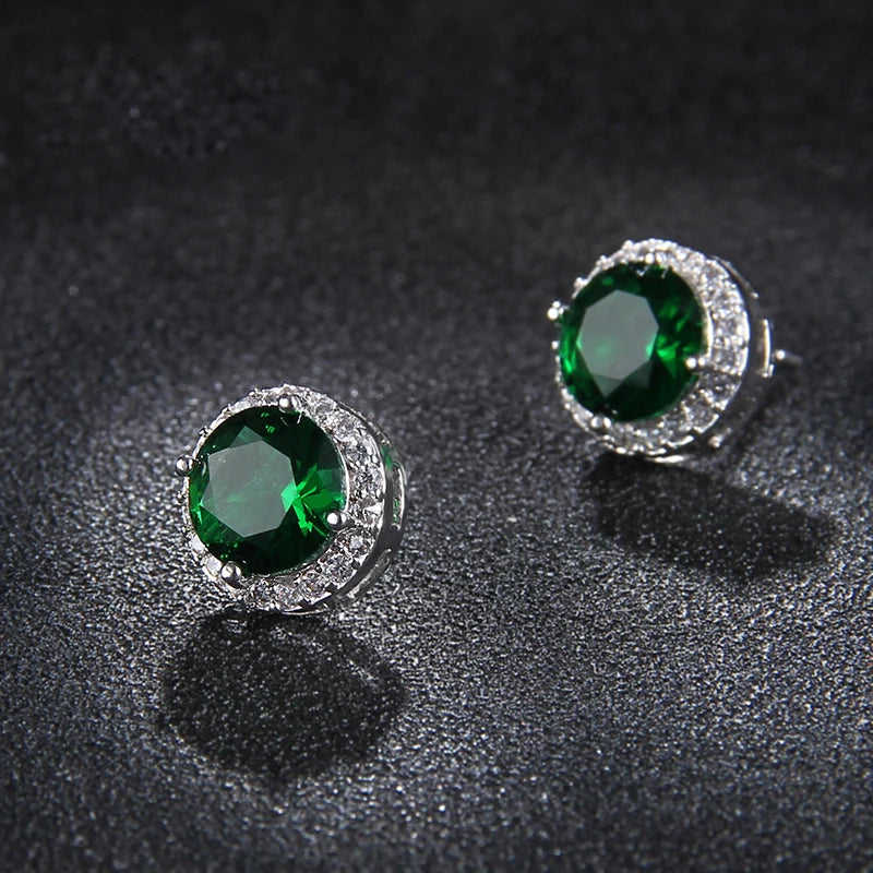 CAOSHI Hot Sell Ladies Earrings in Europe America Classic Round Colored Accessories Wholesale Zirconia Stud Earring for Women