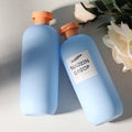 500ml Light Blue HDPE Plastic Cosmetic Bottle Pump Sprayer Soft Touch Body Milk Lotion Squeeze Custom Shampoo Bottle Lotion Pump