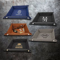 Wholesale Foldable Pu Leather Tray Desk Organizer Modern Fashion Laserable Leatherette Storage Trays