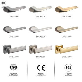 Manufacturer Premium Quality Custom Zinc Alloy Black Gold White Simple Design Square Design Lock Modern Door Lever Handle