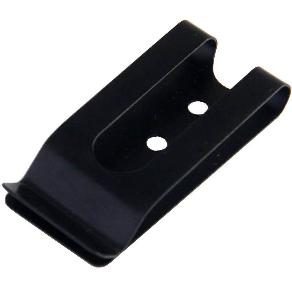 2 Holes Black Tactical Metal Belt Holster Clip Manganese Steel Sheath for Leather Knife Flat Base Travel Kits