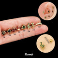 POENNIS Mini Animal Stud Earrings Zircon Stainless Steel Gold Plated Frog Snake Design for Women Party Gift