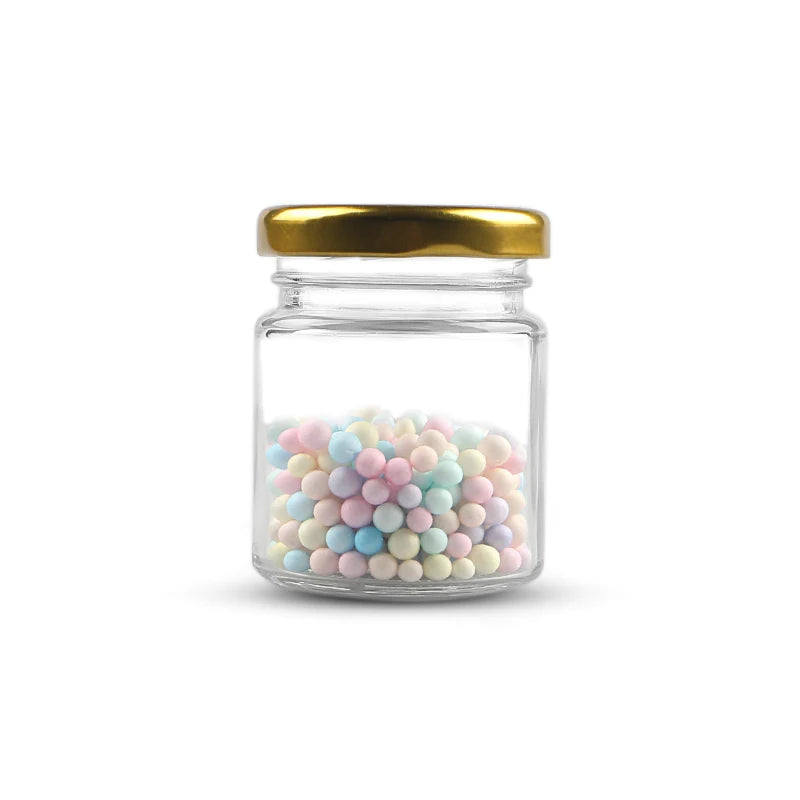 50ml 75ml 80ml 100ml Empty Sample Bird Nest Honey Jelly Sauce Use Storage  Round Glass Jar With Gold Tinplate Lid