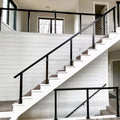 YL METAL Low Maintenance Stairs Railing Designs in Steel Black Wire Cable Rail Post 2x2