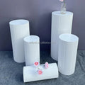 White Golden Dessert Cake Flower Round Decoration Pedestal Plinth Equipment Table Stand Cylinder Wedding Pillars for Event Party