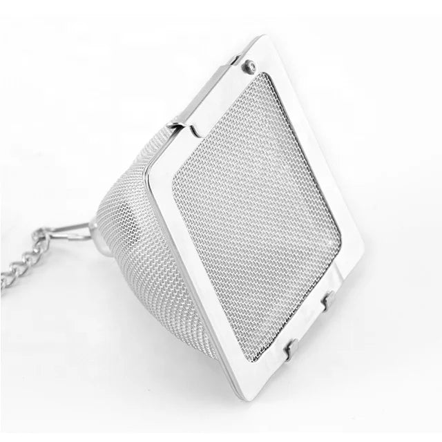 WELAND Food Grade Pyramid Shape Stainless Steel Extra Fine Mesh Tea Filter Tea Infuser Strainer Tea Ball With Chain
