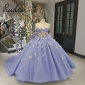 Ruolai LWC6975 Fairy Purple Sweetheart Neck Back With Bow Butterfly Ball Gown Evening Party Gown Quinceanera Dresses
