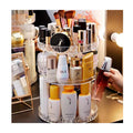 2023 Eco-Friendly PS Makeup Organizer 360 Rotating Modern Large Capacity Transparent Cosmetic Jewelry Storage Display Case