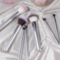 Gracedo Custom Silver Wood Handle Synthetic Hair Powder Brush Professional Makeup Brush for Concealer and Blusher