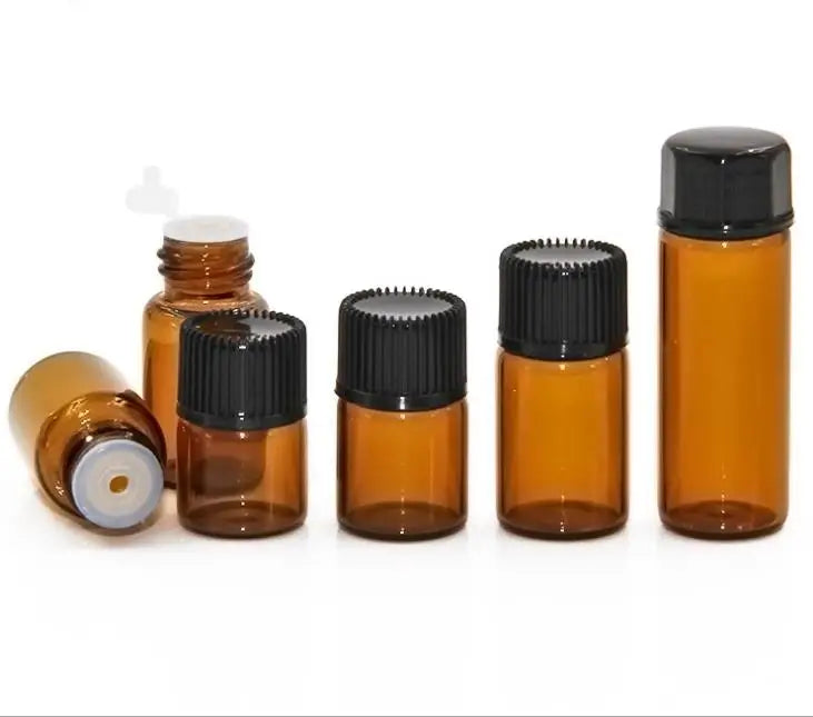 Cheap Price  1ml 2ml 3ml 5ml  Mini Amber Glass  Essential Oil Vial