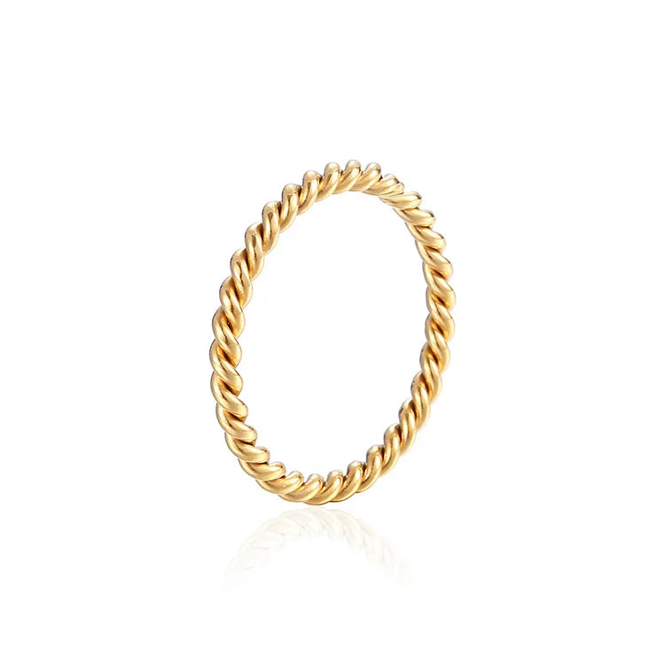 Minimalist Jewelry Good Plated Hoop Ring Stainless Steel Twist Finger Rings