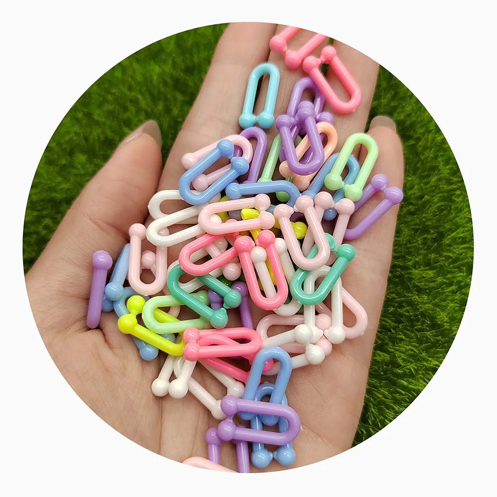 Pastel Color Acrylic Chain U Shaped Links for DIY Glasses Hangs Strap Women's Eyeglasses Holder Eyewear Necklace